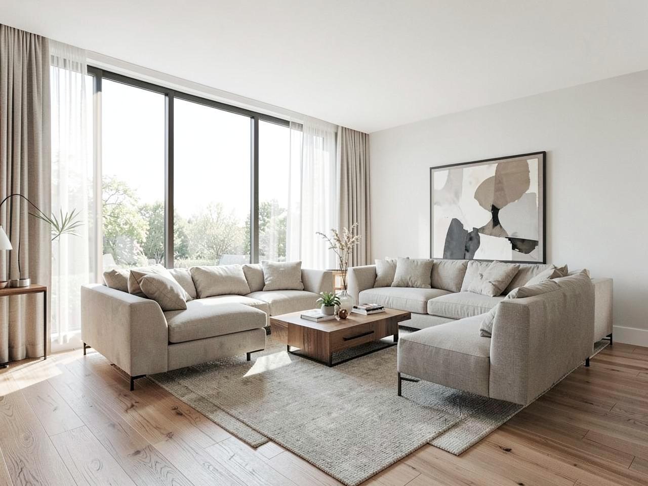 Bright modern living room interior